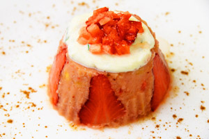 Bavarese alle fragole, banane e menta