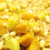 Cannellini con zucca e patate dolci