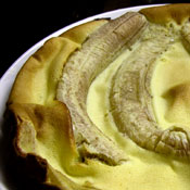 Clafoutis con banane al cocco