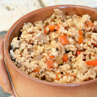 Cous cous con maiale in agrodolce