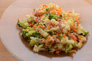 Cous cous con speck e verdure autunnali