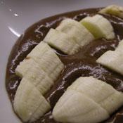 Crema di cioccolato all'arancia con le banane