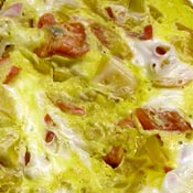 Frittata con lardo e peperoni