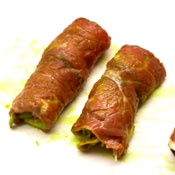 Involtini di carpaccio al curry
