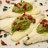 Orata in crema di ricotta, menta, basilico