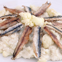 Risotto al cavolfiore, ricotta e alici