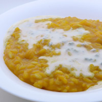 Risotto alla zucca e salsa allo zola