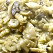 Risotto con funghi e provola affumicata