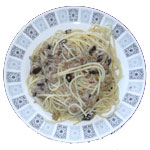 Spaghetti con tonno e melanzane
