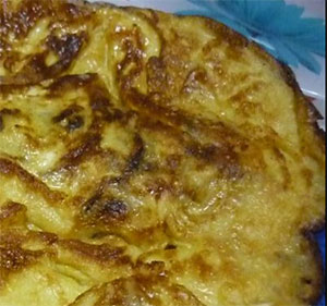 Frittata di cipolle bianche