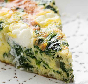 Frittata di spinaci e mozzarella al forno