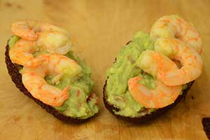 Guacamole allo zenzero con mele e gamberi