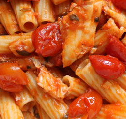 Pasta baccalà e pomodorini