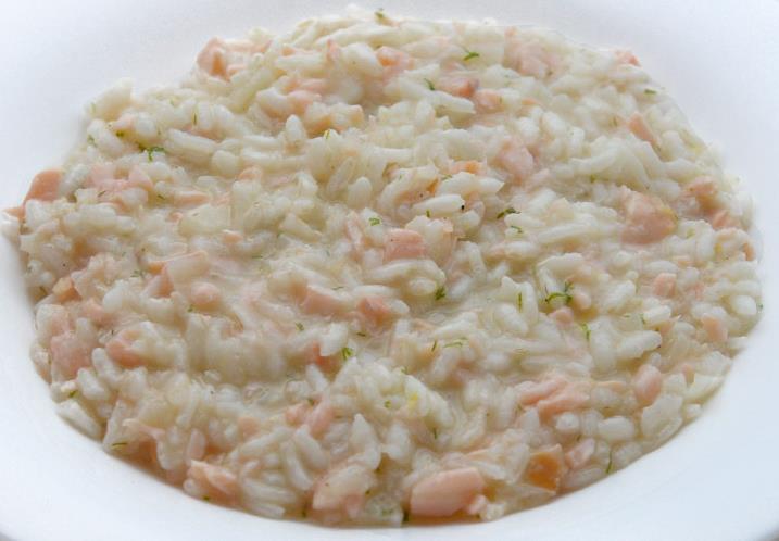 Risotto con il salmone affumicato