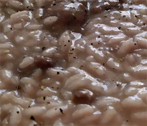 Risotto con salsiccia e funghi secchi